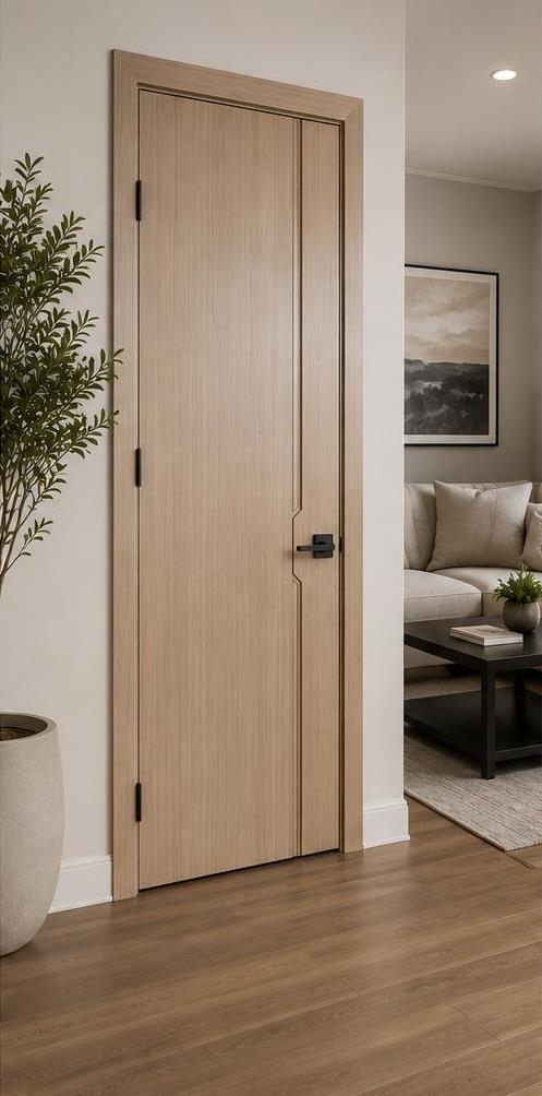 Light oak flush interior door